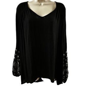 O’Neill ~ Black Cotton w/ white & grey embroidery detail ~ lightweight ~ size M